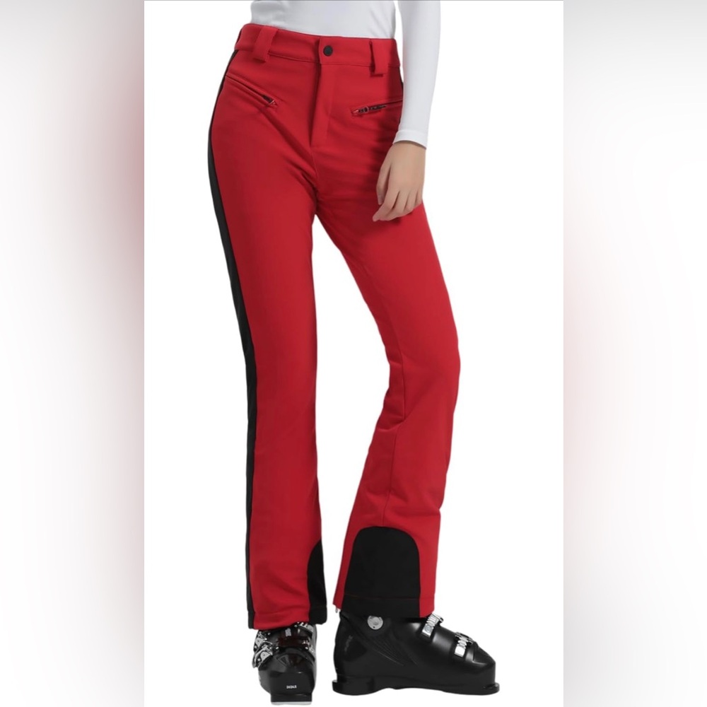 Like new, GSOU SNOW Womens Insulated Waterproof Red Winter Ski Pants Size Small